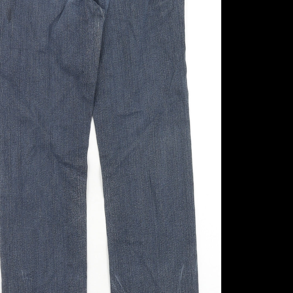 Per Una Womens Blue Cotton Straight Jeans Size 8 Regular Zip