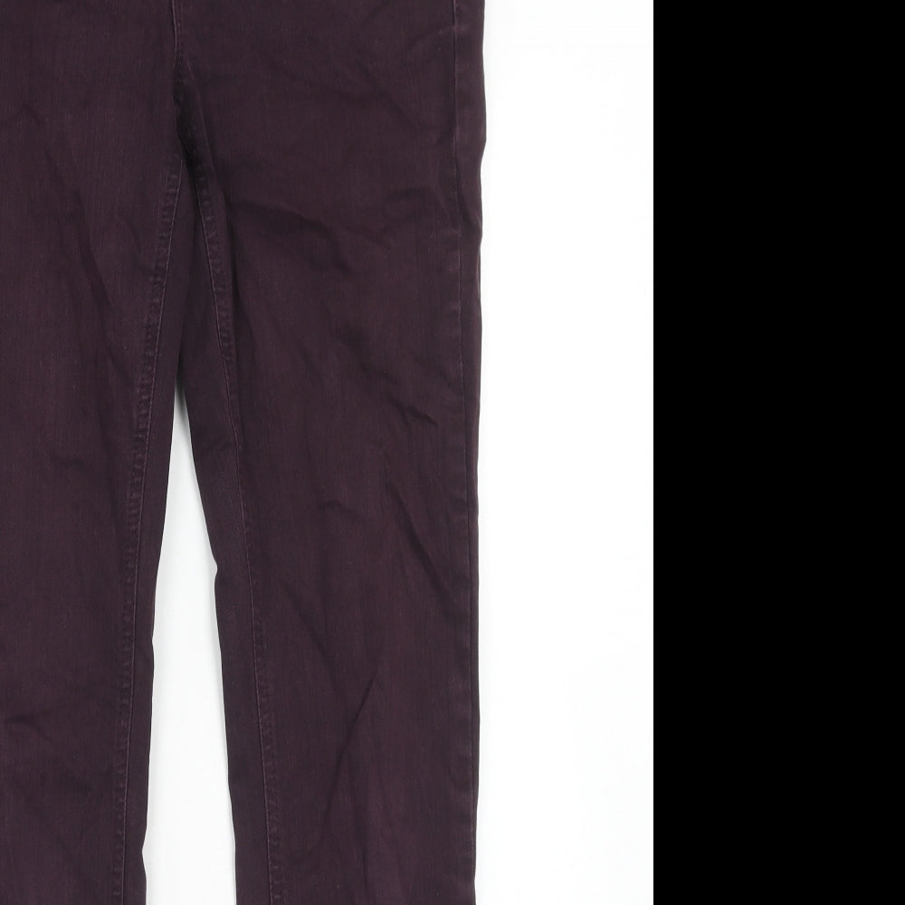 White Stuff Womens Purple Cotton Straight Jeans Size 12 Regular Zip
