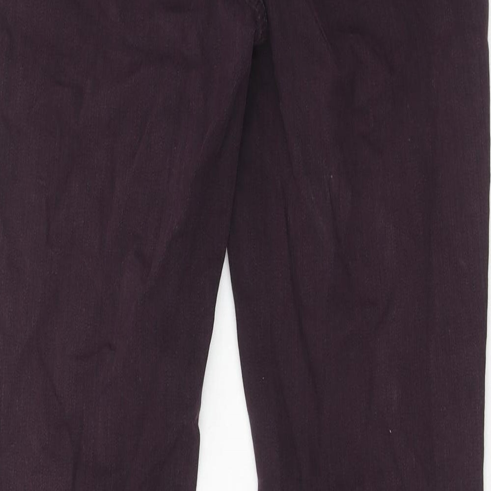 White Stuff Womens Purple Cotton Straight Jeans Size 12 Regular Zip