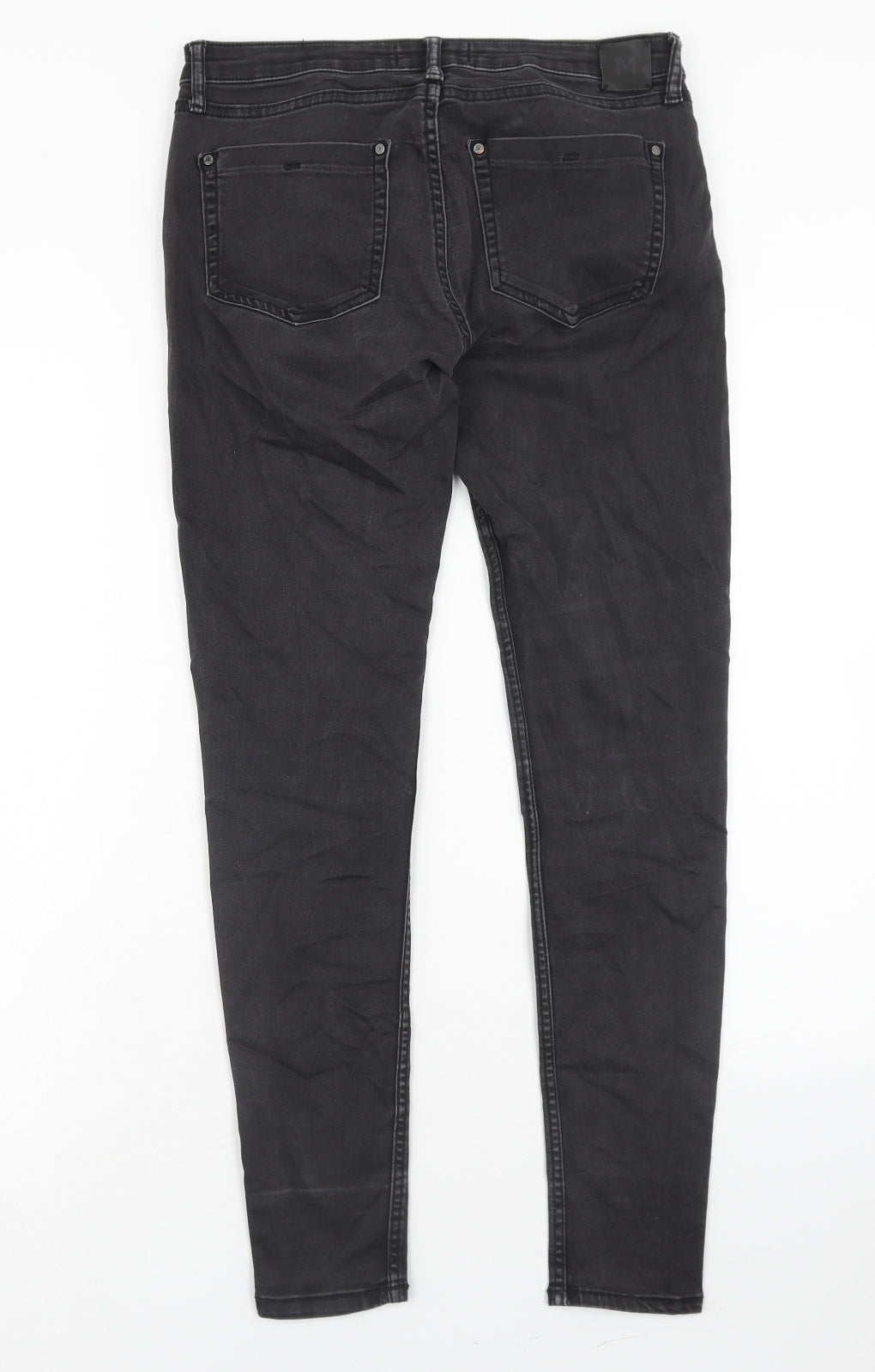 Mango Womens Black Cotton Skinny Jeans Size 12 Regular Zip
