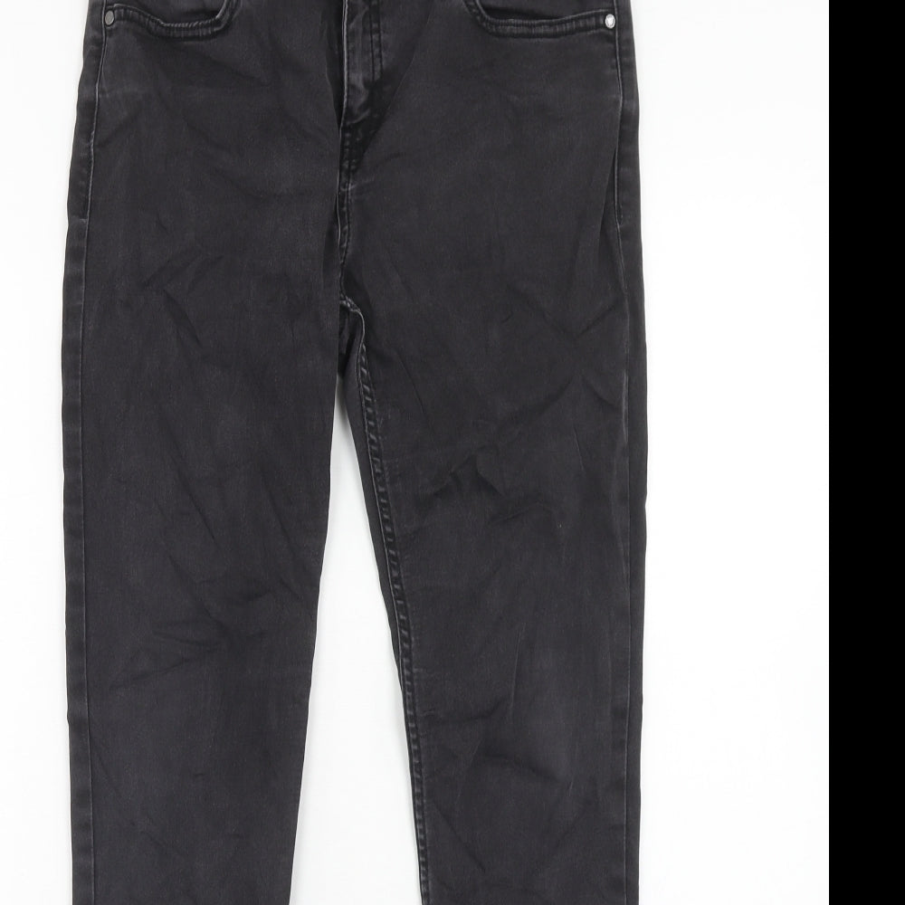 Mango Womens Black Cotton Skinny Jeans Size 12 Regular Zip