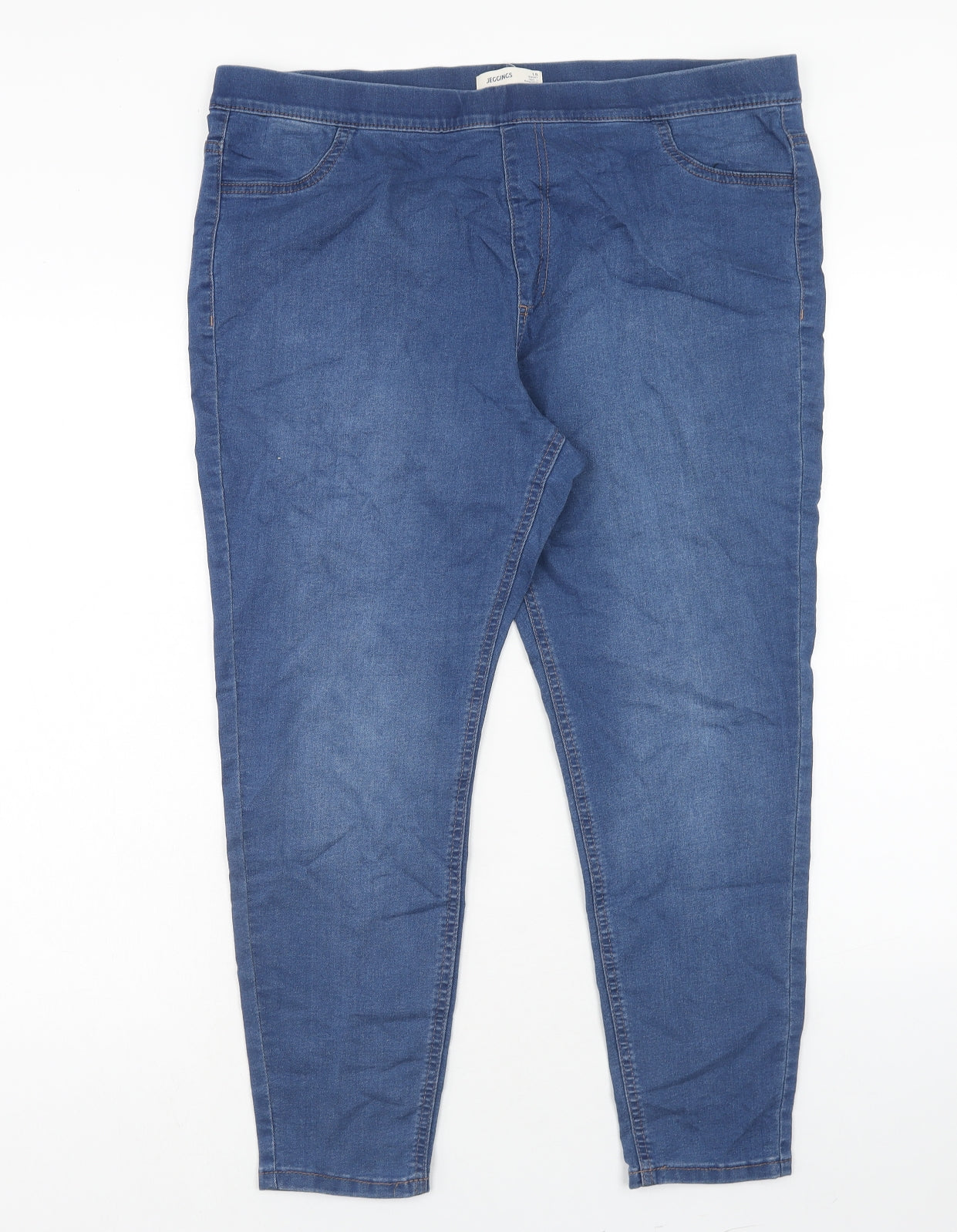 Marks and Spencer Womens Blue Cotton Jegging Jeans Size 18 Regular