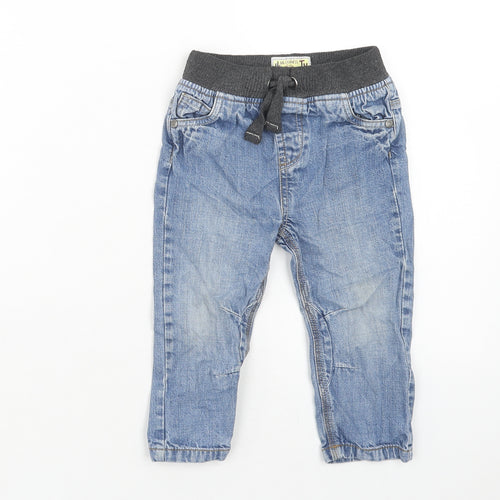 TU Boys Blue Cotton Tapered Jeans Size 2XS Regular Drawstring