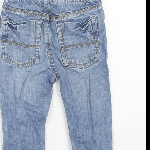TU Boys Blue Cotton Tapered Jeans Size 2XS Regular Drawstring