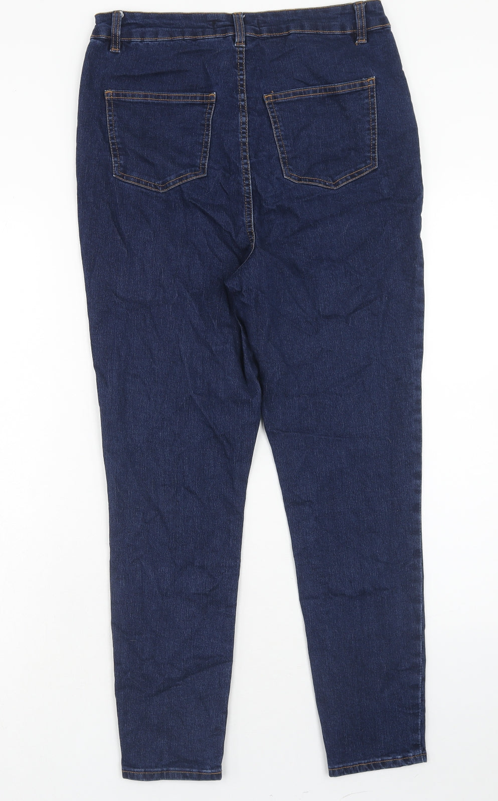 George Womens Blue Cotton Skinny Jeans Size 12 Regular Zip