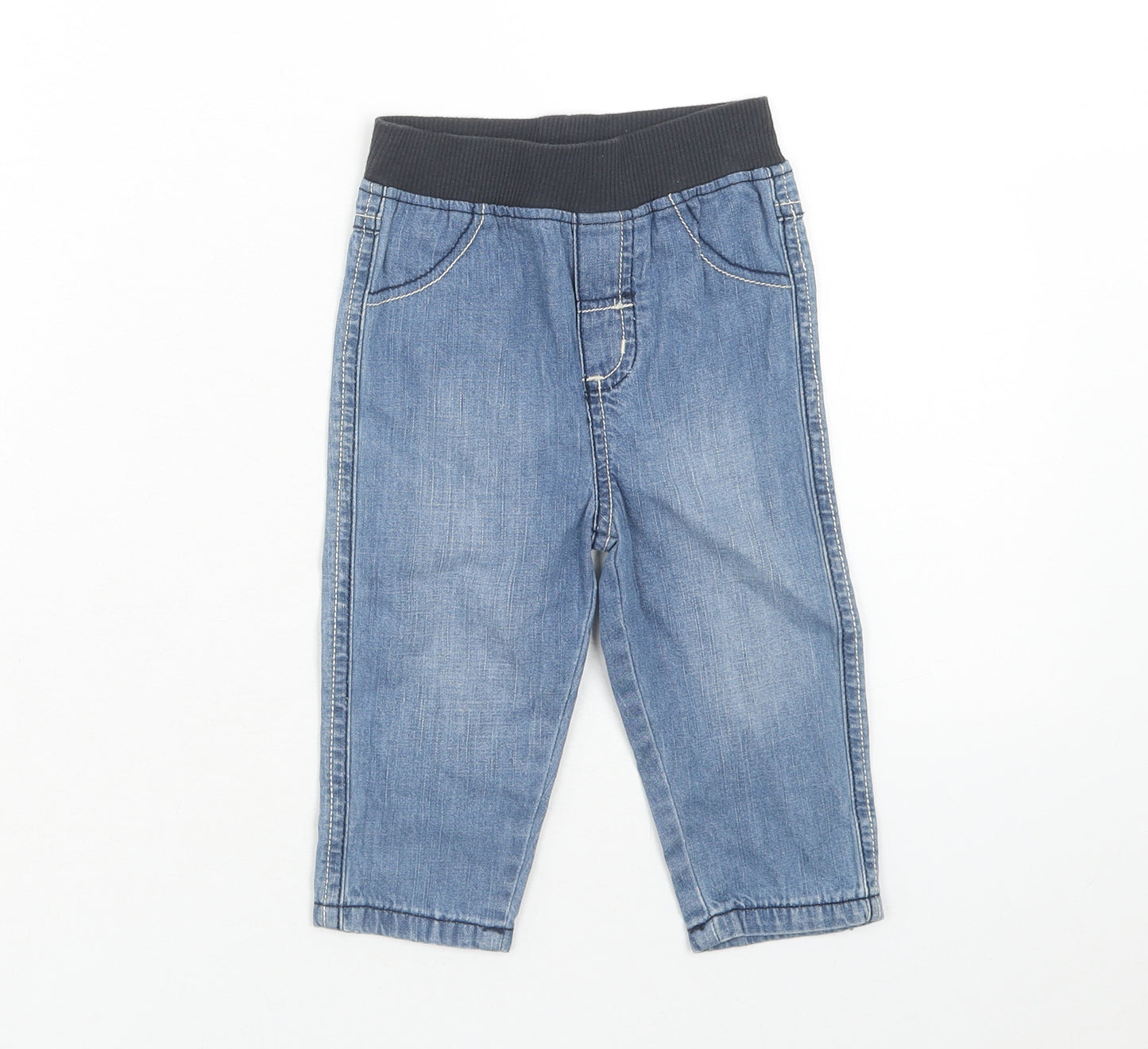 Nutmeg Boys Blue Cotton Jogger Jeans Size 9-12 Months L50 cm Pullover