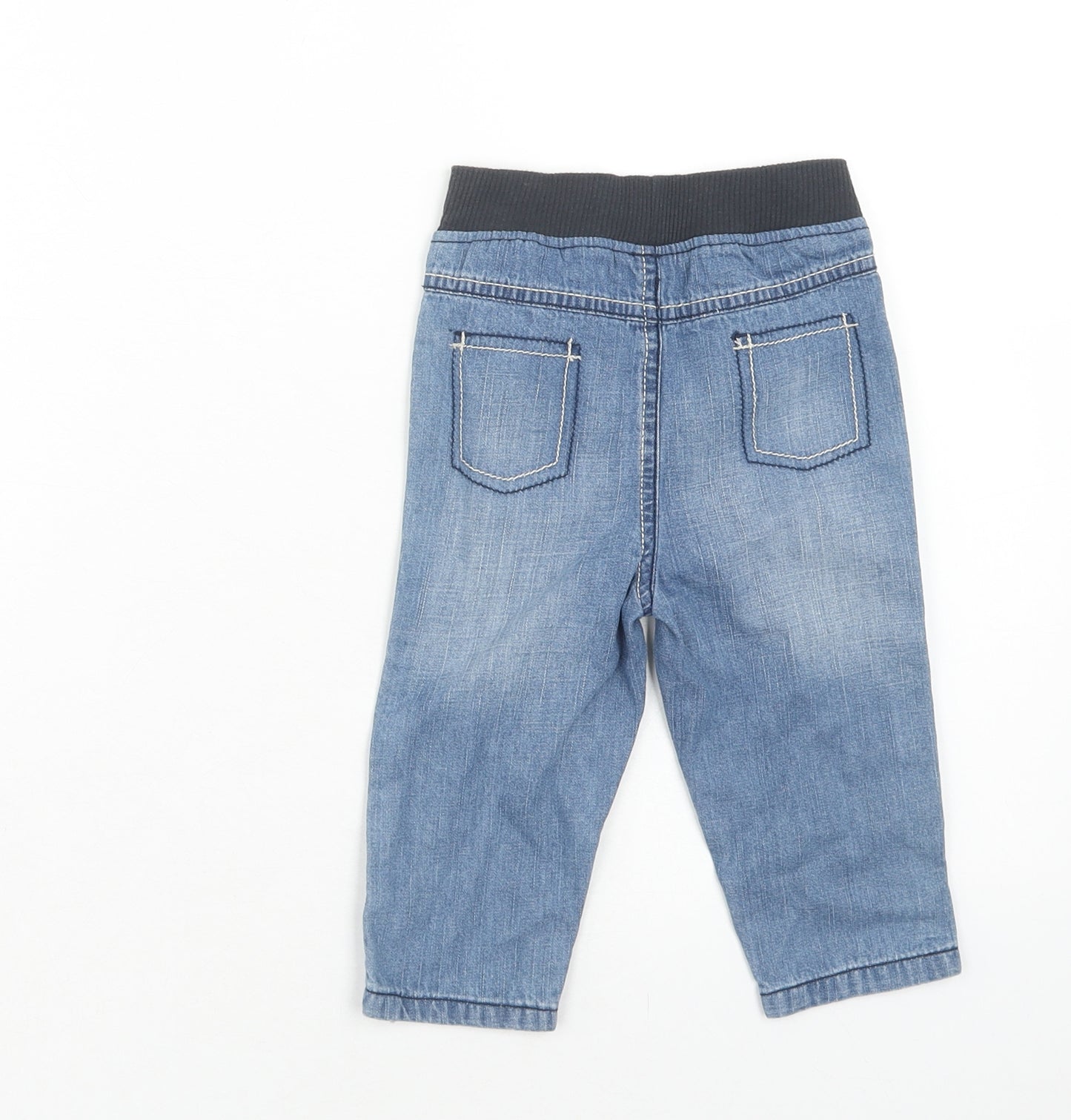 Nutmeg Boys Blue Cotton Jogger Jeans Size 9-12 Months L50 cm Pullover