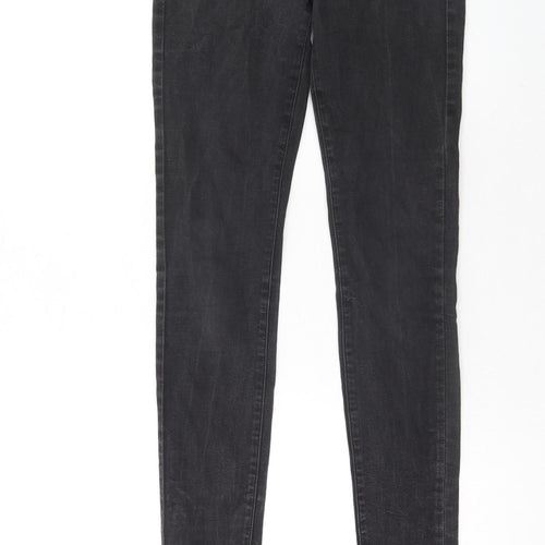 Uniqlo Womens Grey Cotton Skinny Jeans Size 24 in Regular Zip