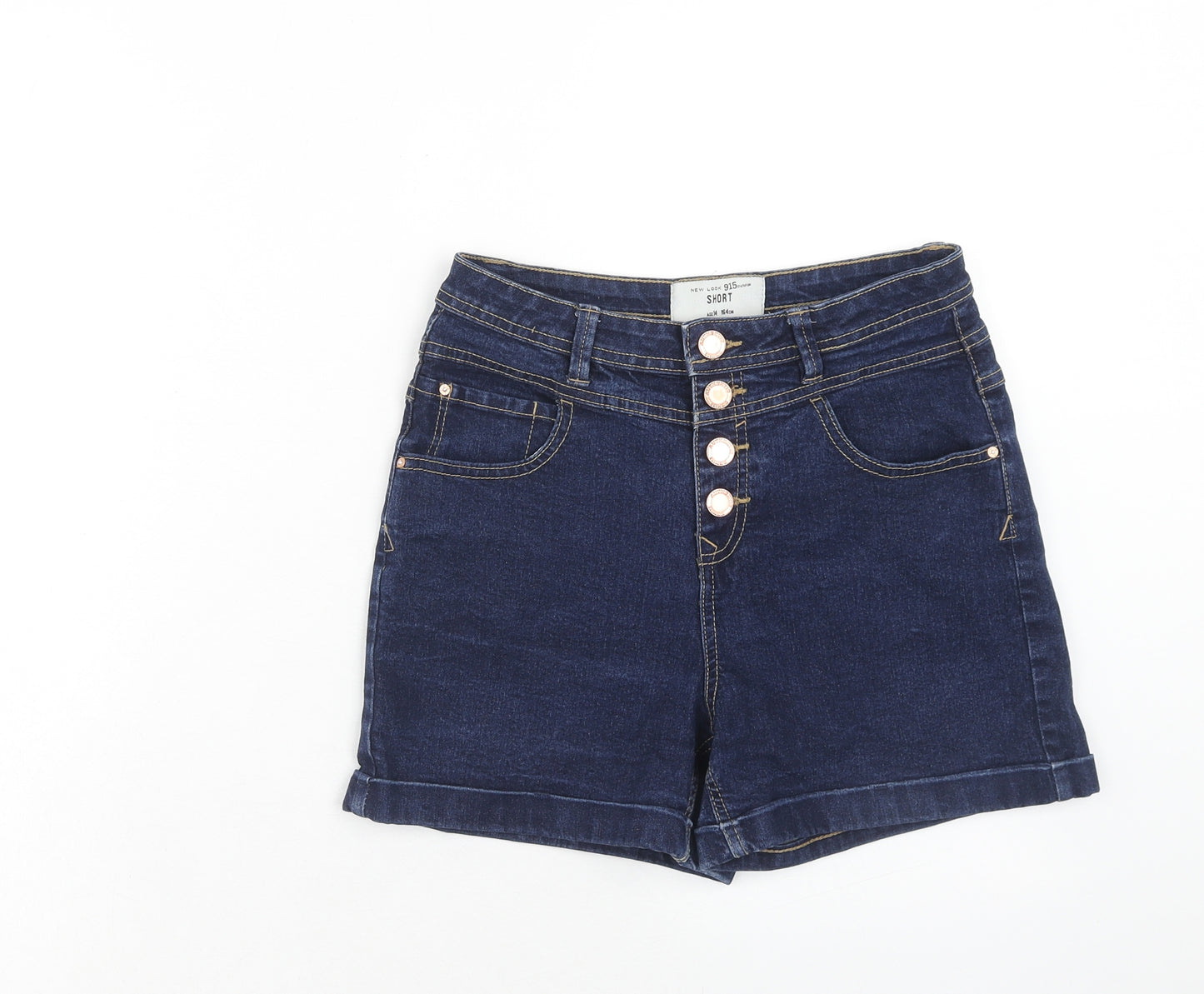 New Look Girls Blue Cotton Sailor Shorts Size 14 Years Regular