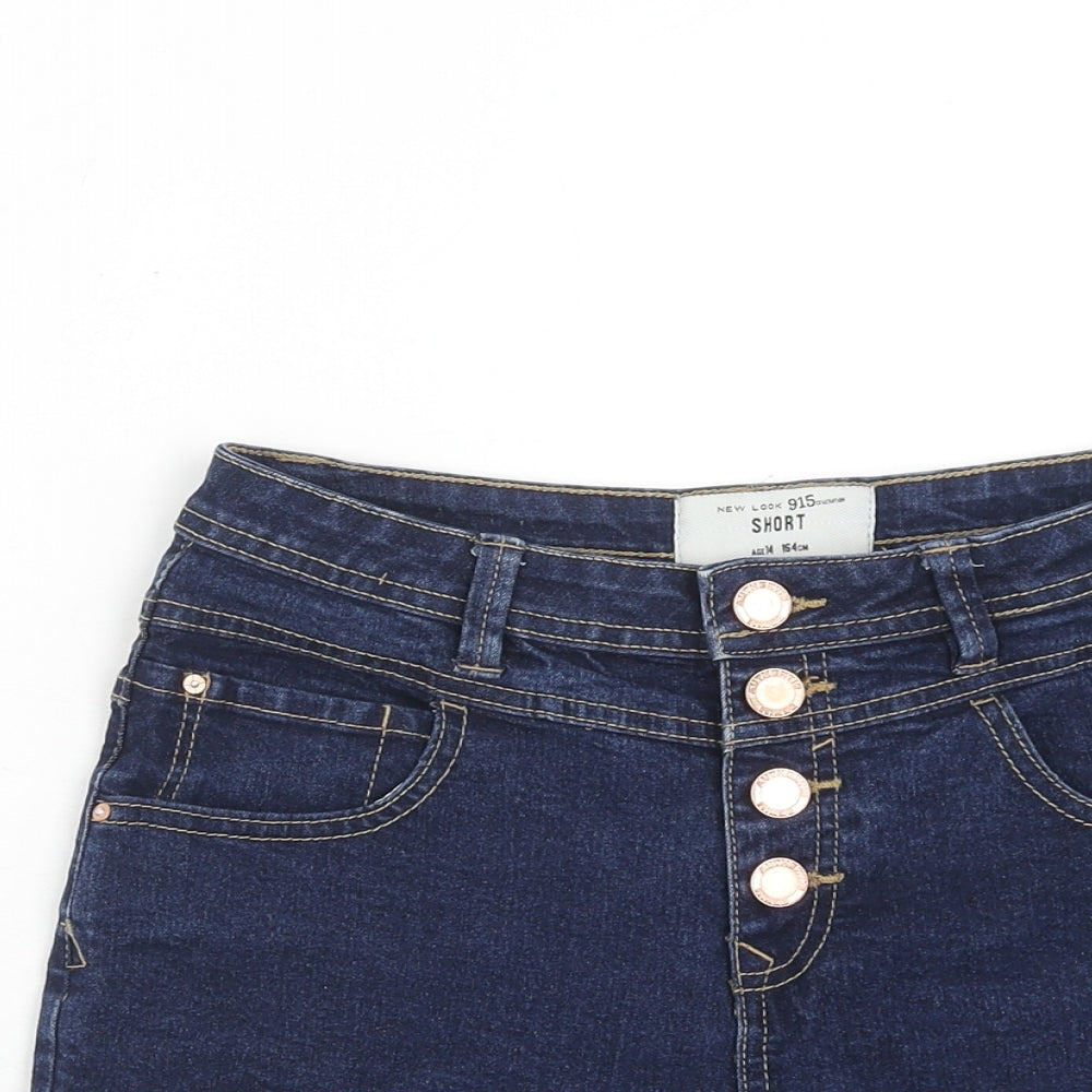 New Look Girls Blue Cotton Sailor Shorts Size 14 Years Regular