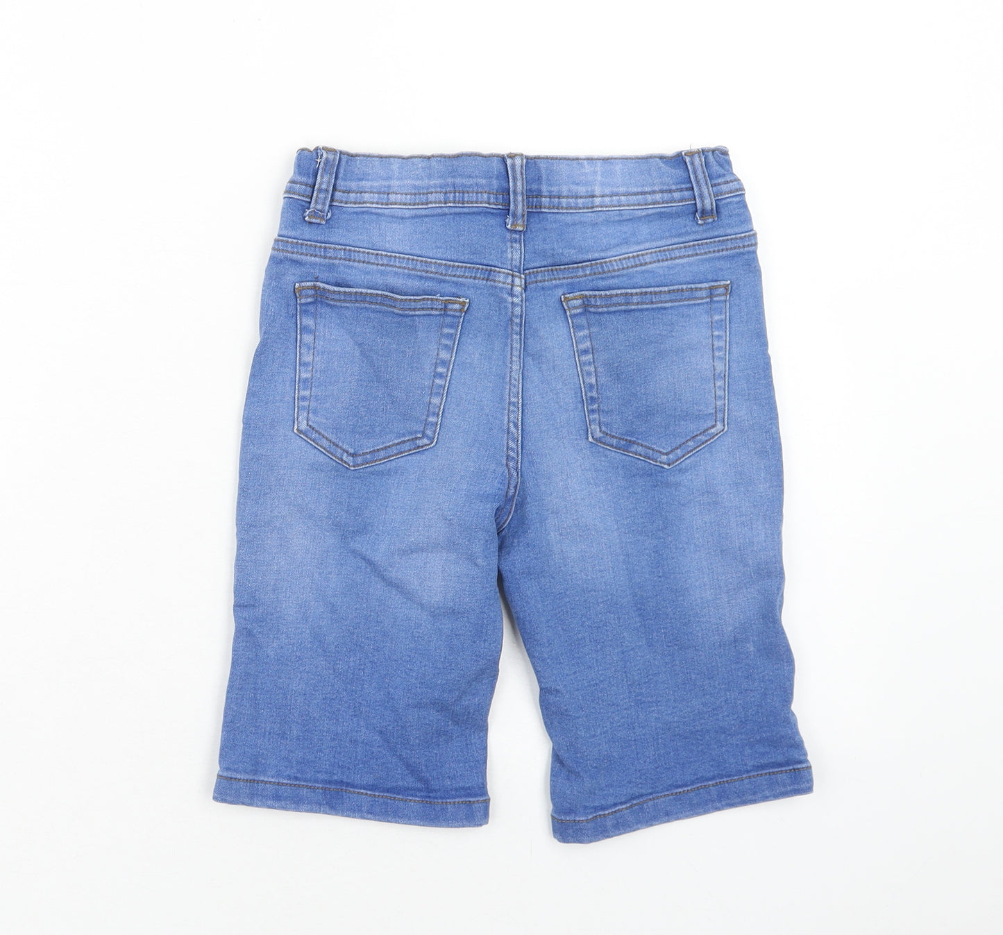 Denim & Co. Boys Blue Cotton Bermuda Shorts Size 8-9 Years Regular Zip