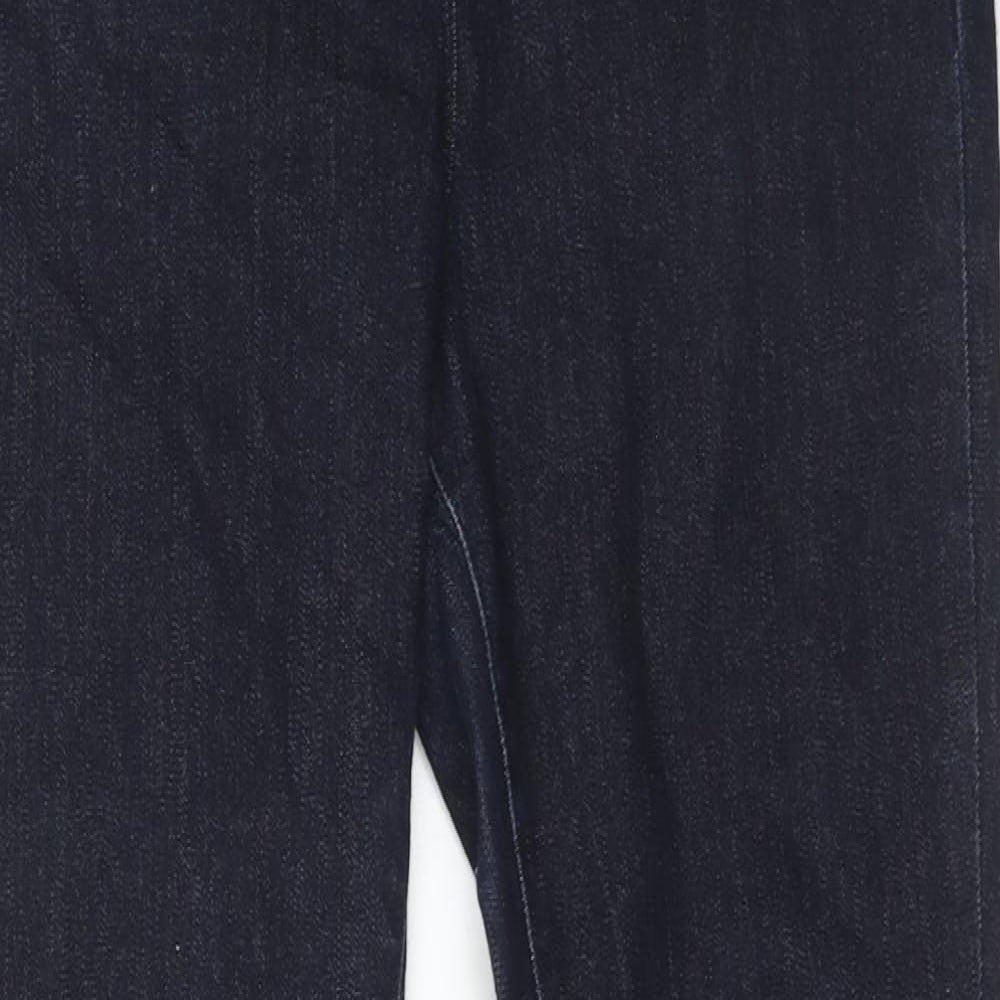Marks and Spencer Womens Blue Cotton Skinny Jeans Size 12 Regular Zip