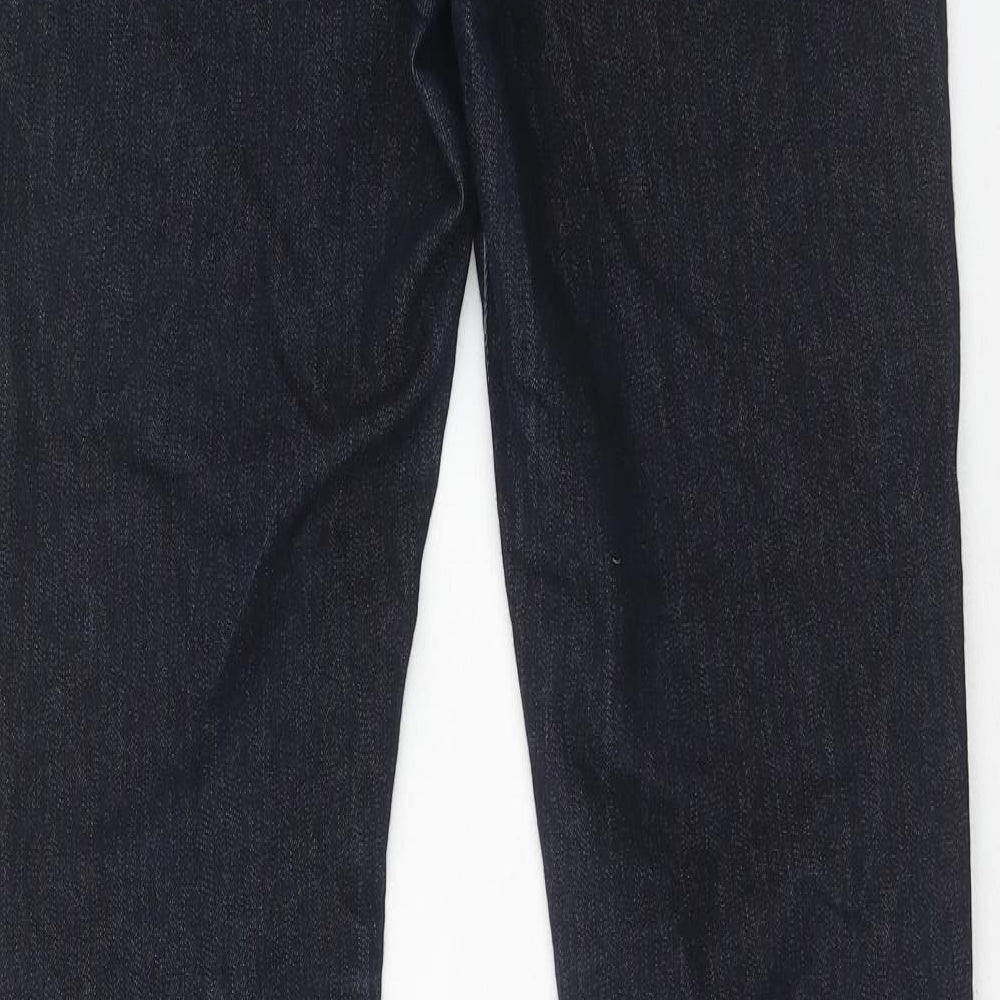 Marks and Spencer Womens Blue Cotton Skinny Jeans Size 12 Regular Zip