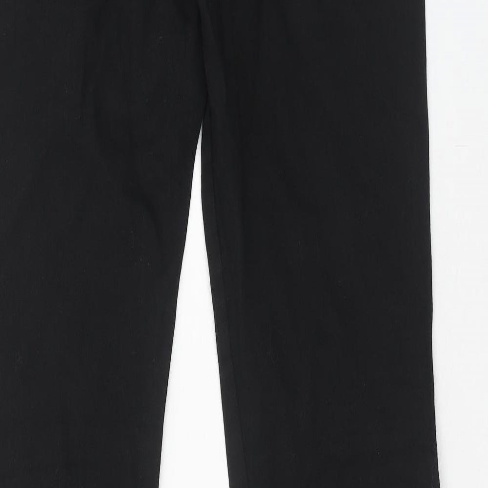H&M Womens Black Cotton Bootcut Jeans Size 10 Regular Zip