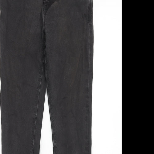 NEXT Mens Black Cotton Skinny Jeans Size 28 in L31 in Extra-Slim Zip