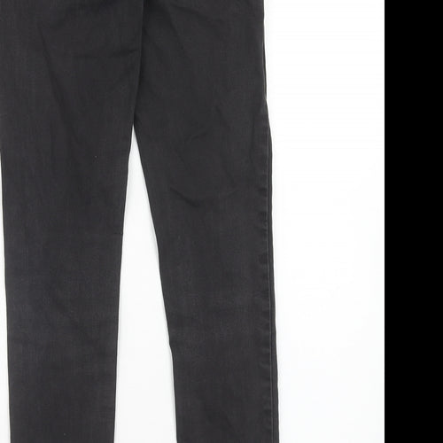 NEXT Mens Black Cotton Skinny Jeans Size 28 in L31 in Extra-Slim Zip