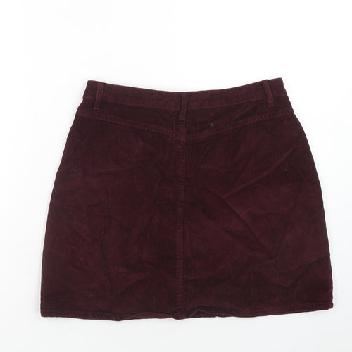 Denim & Co. Womens Red Cotton Straight & Pencil Skirt Size 12 Zip