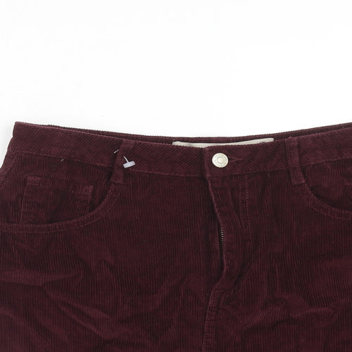 Denim & Co. Womens Red Cotton Straight & Pencil Skirt Size 12 Zip
