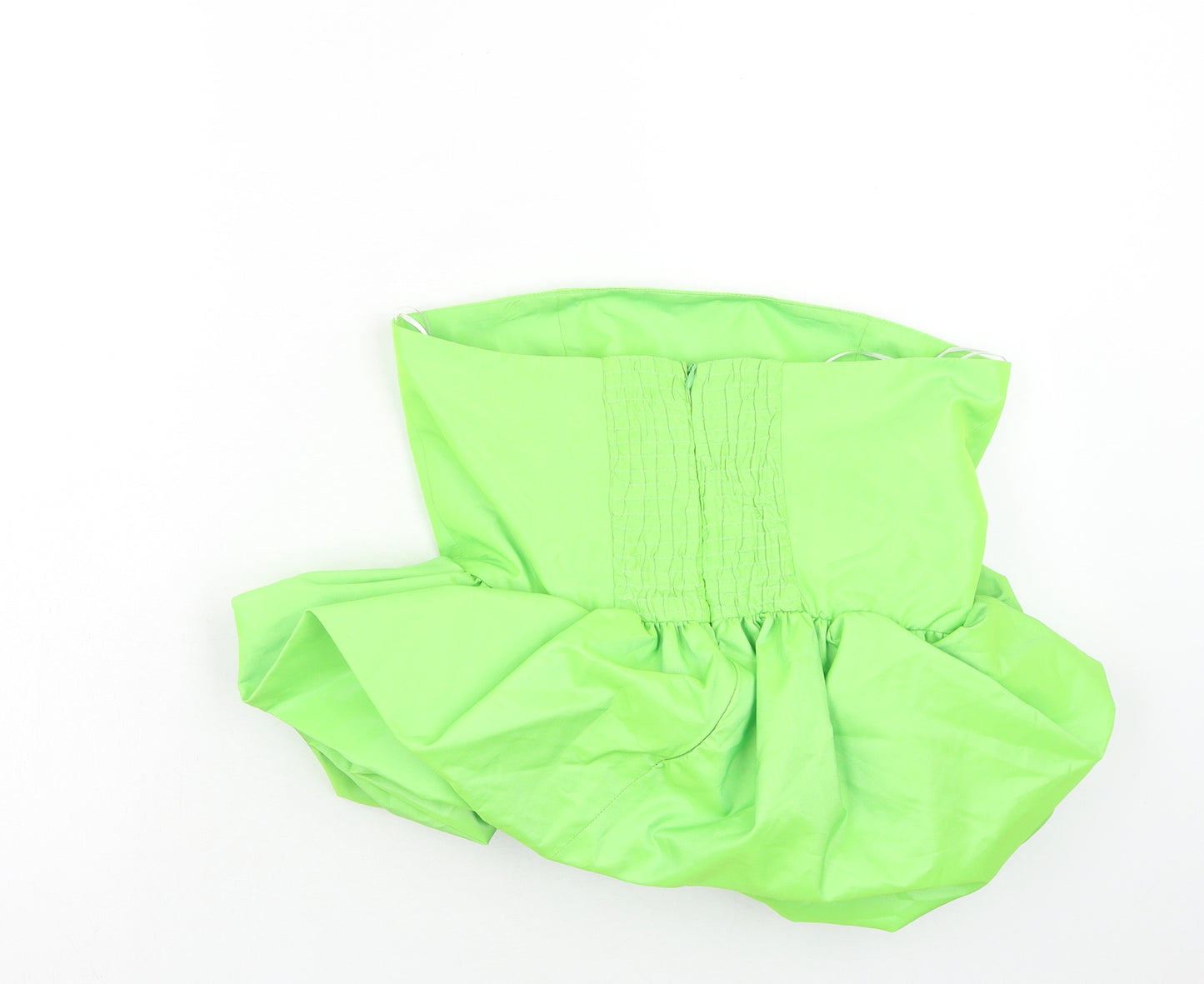 Zara Womens Green Polyester Basic Blouse Size S Off the Shoulder - Faux Leather