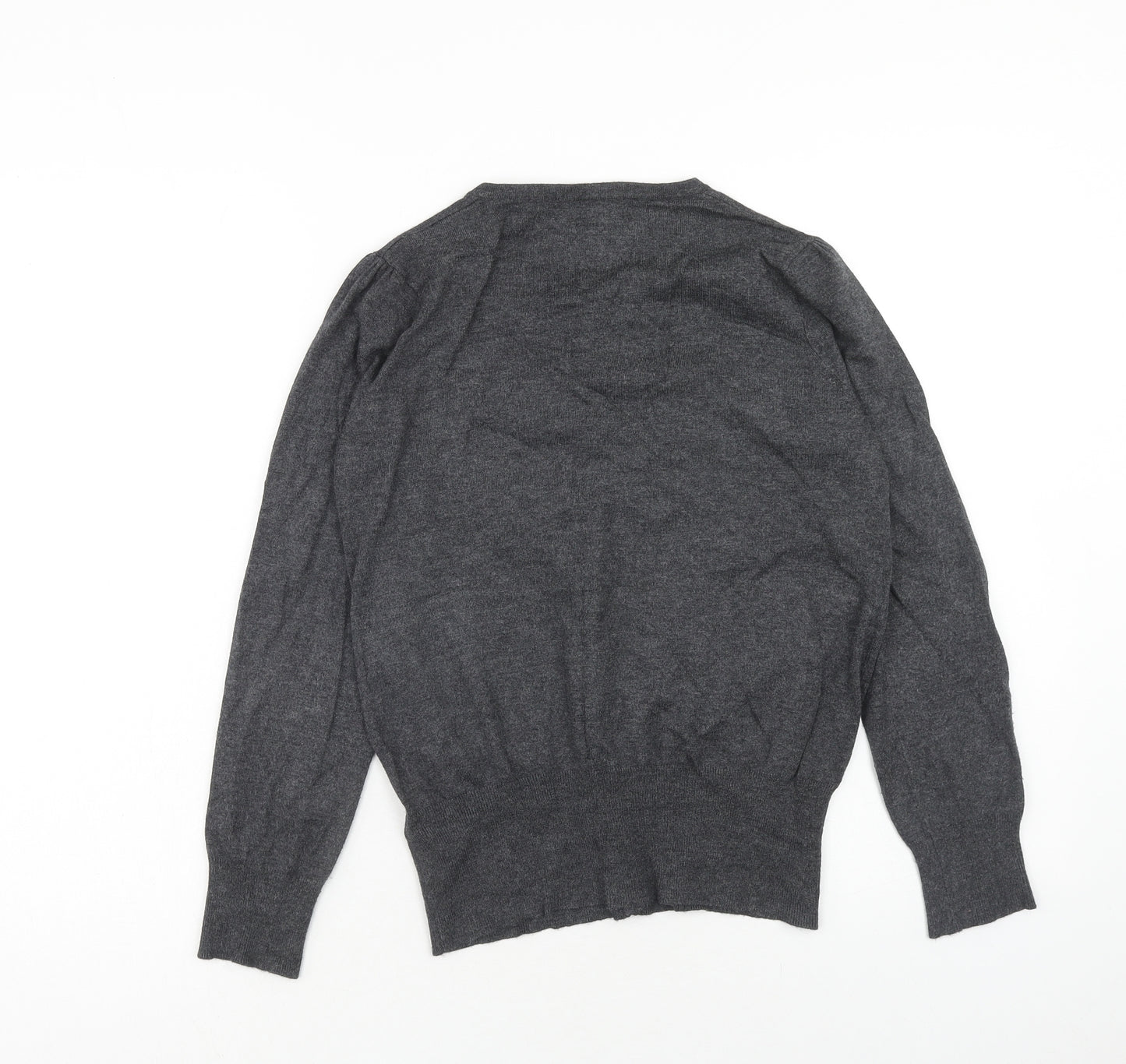 Marks and Spencer Womens Grey Scoop Neck Viscose Cardigan Jumper Size 12