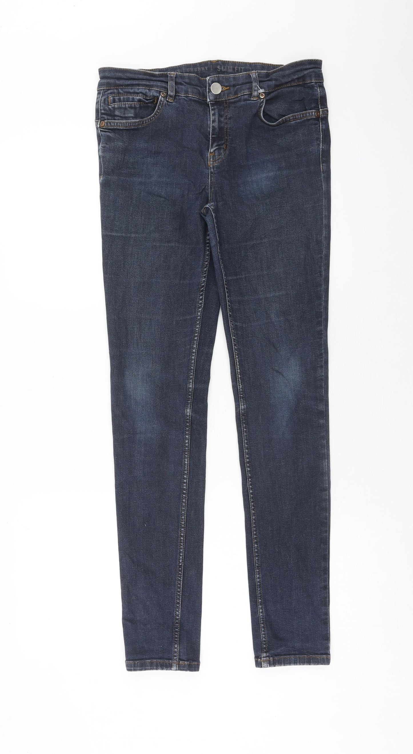 Oasis Womens Blue Cotton Skinny Jeans Size 12 Slim Zip