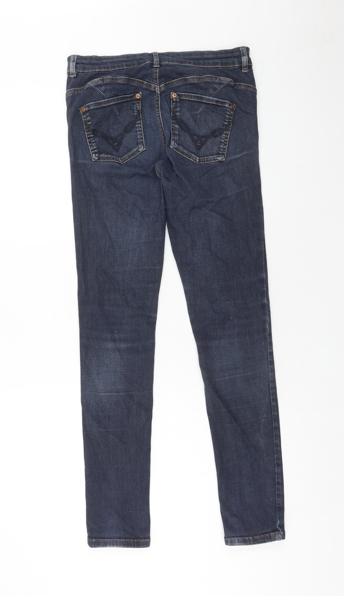 Oasis Womens Blue Cotton Skinny Jeans Size 12 Slim Zip