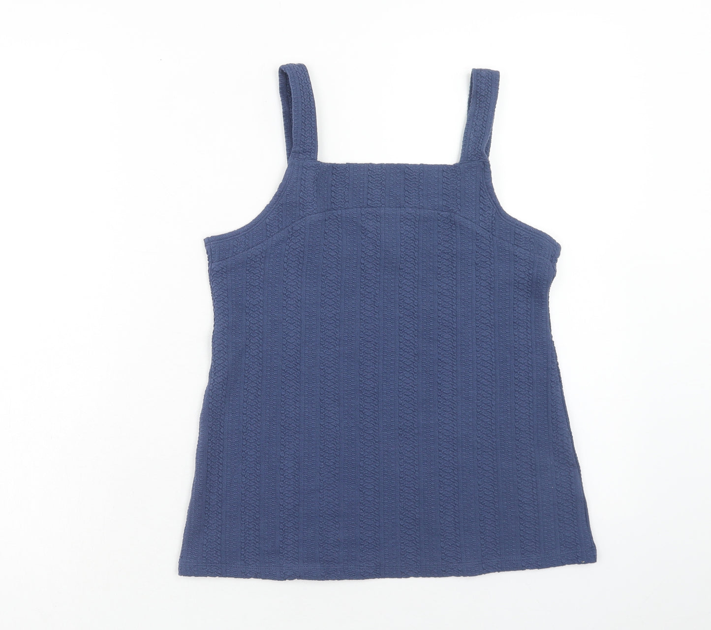 Bella Di Notte Womens Blue Cotton Basic Tank Size 14 Square Neck