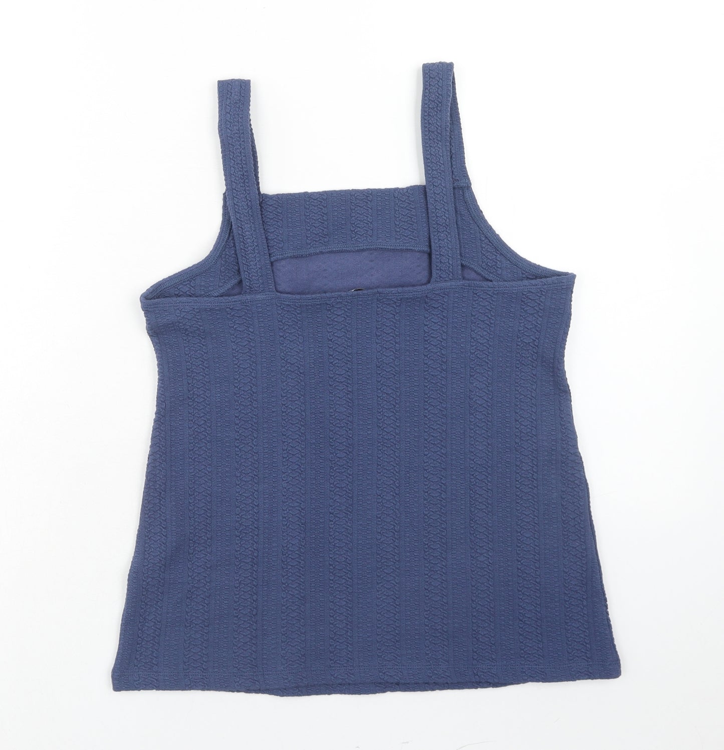 Bella Di Notte Womens Blue Cotton Basic Tank Size 14 Square Neck