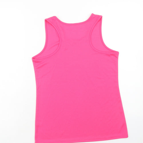Fruit of the Loom Womens Pink Polyester Basic Tank Size S Scoop Neck Pullover