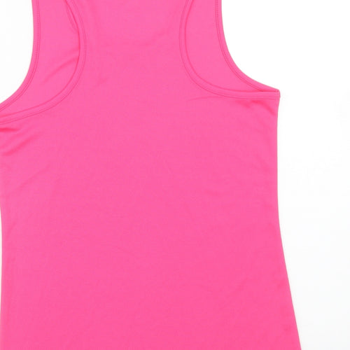 Fruit of the Loom Womens Pink Polyester Basic Tank Size S Scoop Neck Pullover