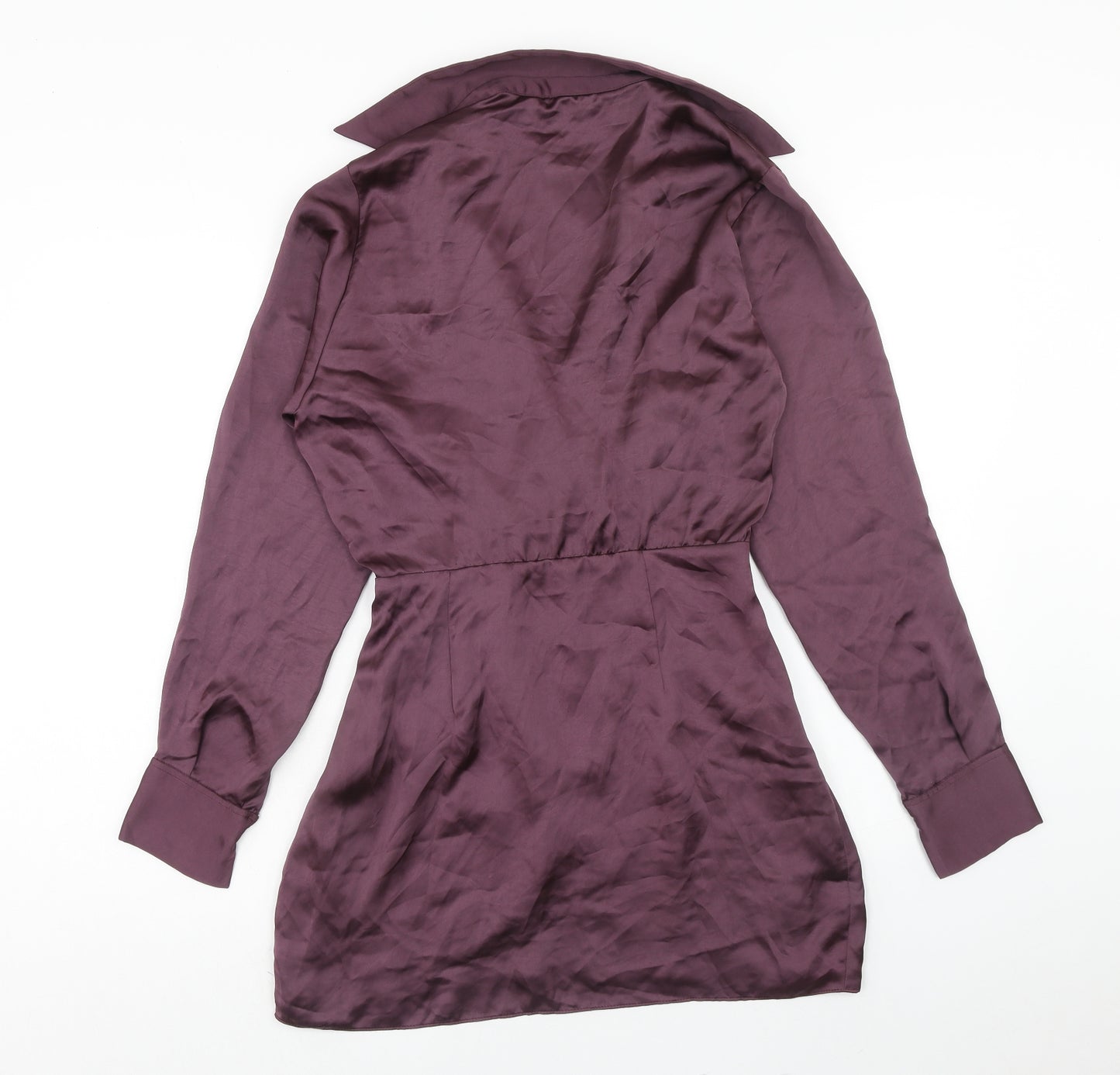Zara Womens Purple Viscose Fit & Flare Size XS Collared Zip