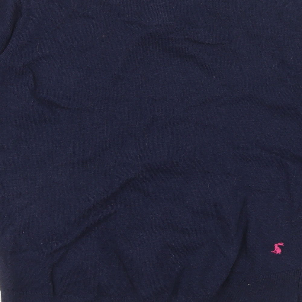 Joules Womens Blue Boat Neck Cotton Pullover Jumper Size 14 - Owl in Glasses