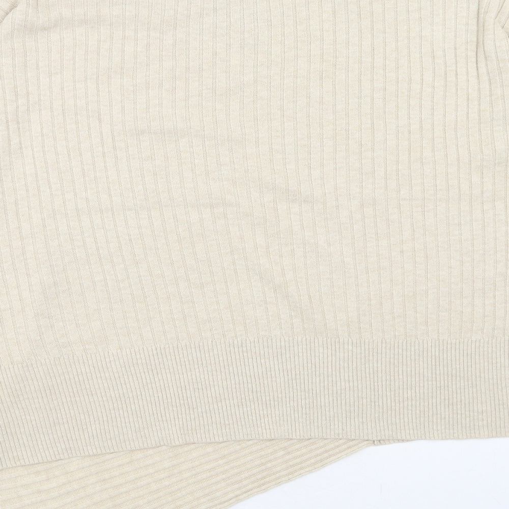 TU Womens Beige Round Neck Polyester Pullover Jumper Size 12 - Asymmetric