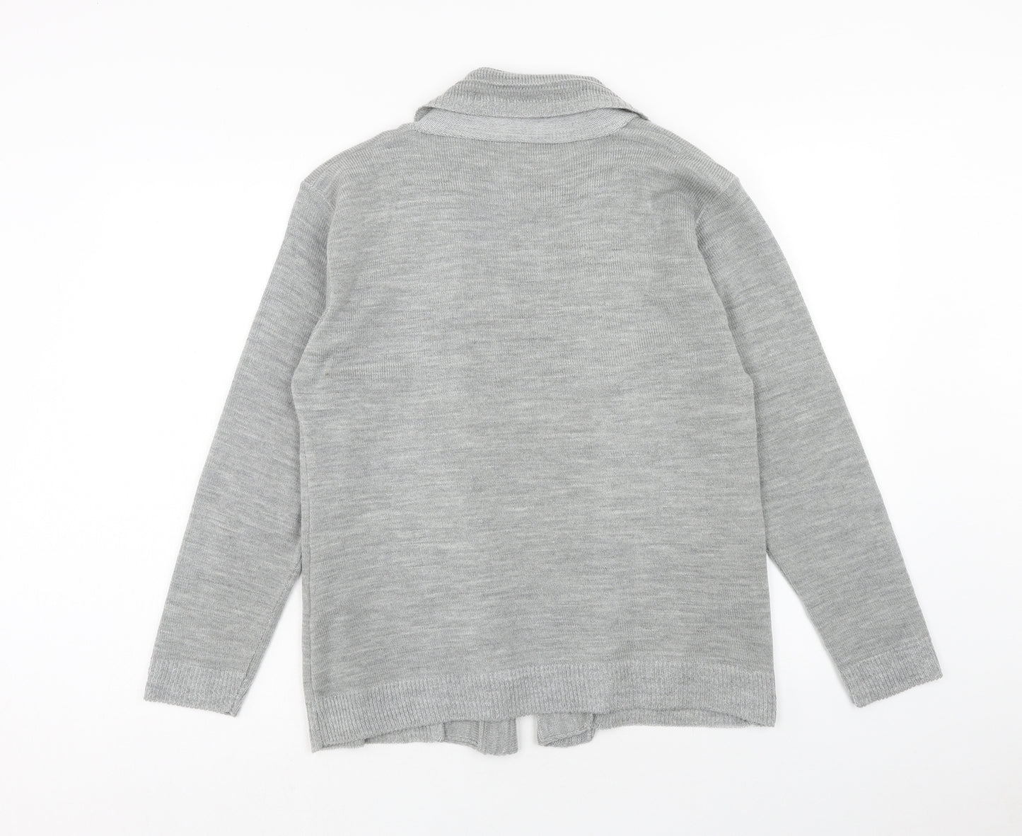 VIDA VI Womens Grey Scoop Neck Striped Acrylic Pullover Jumper Size M - Twin Set
