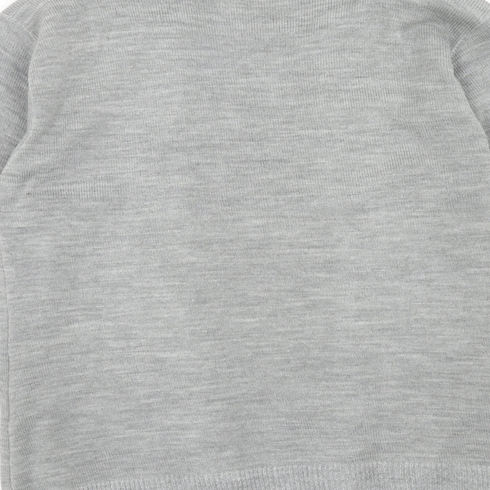 VIDA VI Womens Grey Scoop Neck Striped Acrylic Pullover Jumper Size M - Twin Set