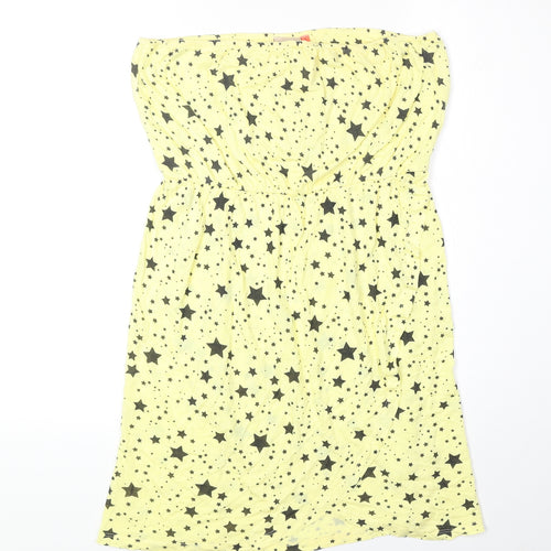 Only Womens Yellow Geometric Polyester Basic Tank Size L Off the Shoulder - Star Print