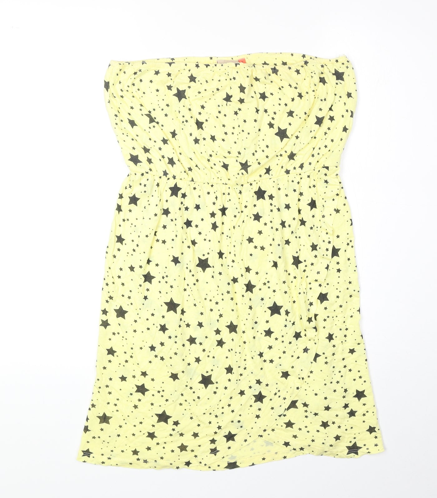 Only Womens Yellow Geometric Polyester Basic Tank Size L Off the Shoulder - Star Print