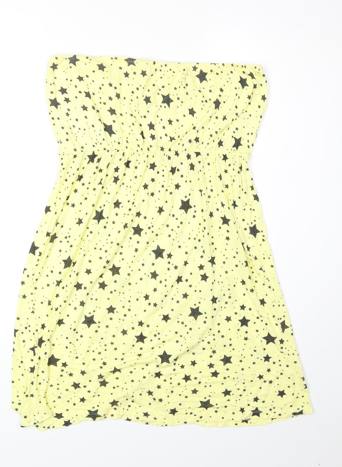 Only Womens Yellow Geometric Polyester Basic Tank Size L Off the Shoulder - Star Print