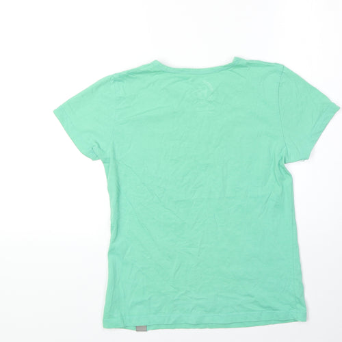 Preworn Womens Green 100% Cotton Basic T-Shirt Size S Scoop Neck - Ribcage. Bird