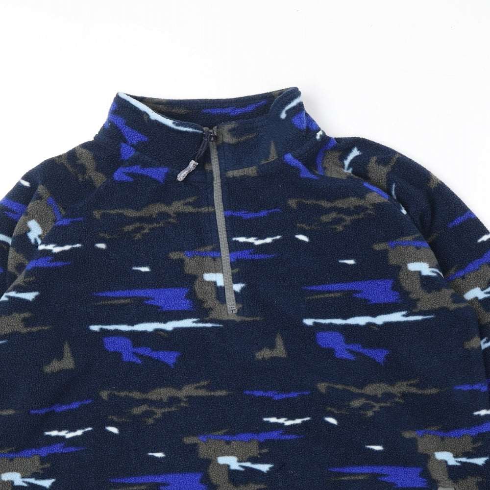 Primark Boys Blue Camouflage Polyester Pullover Sweatshirt Size 12-13 Years Zip
