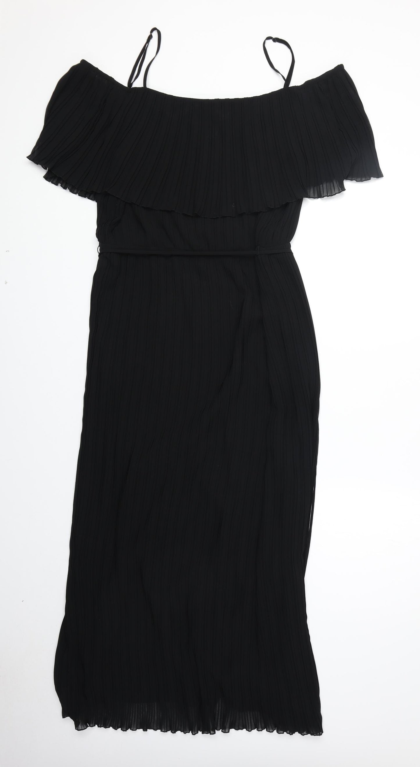 Autograph Womens Black Polyester Fit & Flare Size 14 Off the Shoulder Pullover