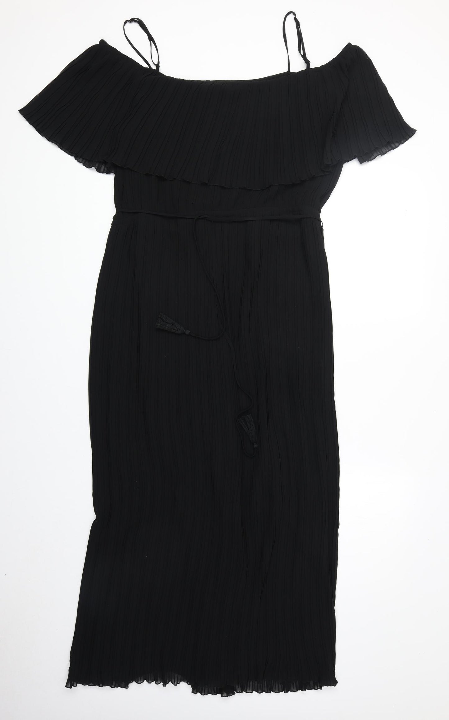 Autograph Womens Black Polyester Fit & Flare Size 14 Off the Shoulder Pullover