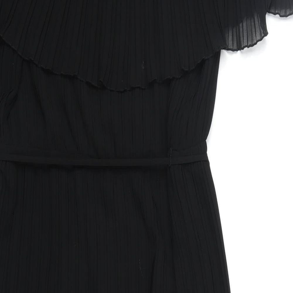 Autograph Womens Black Polyester Fit & Flare Size 14 Off the Shoulder Pullover