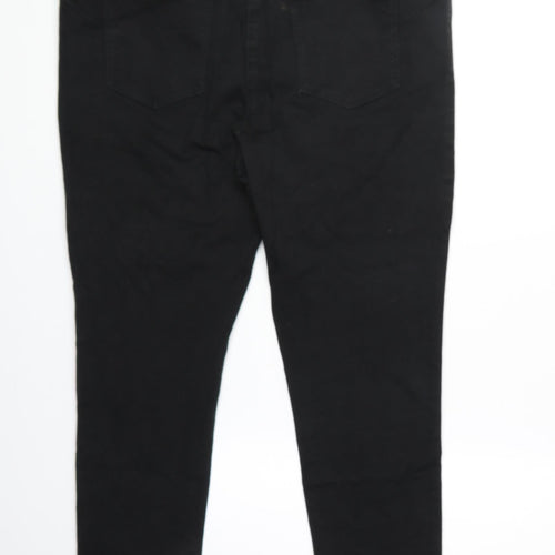 Preworn Womens Black Polyester Skinny Jeans Size 37 in Regular Zip