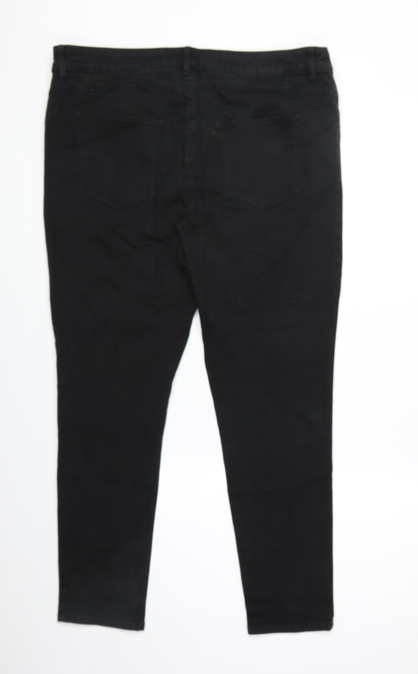 Preworn Womens Black Polyester Skinny Jeans Size 37 in Regular Zip