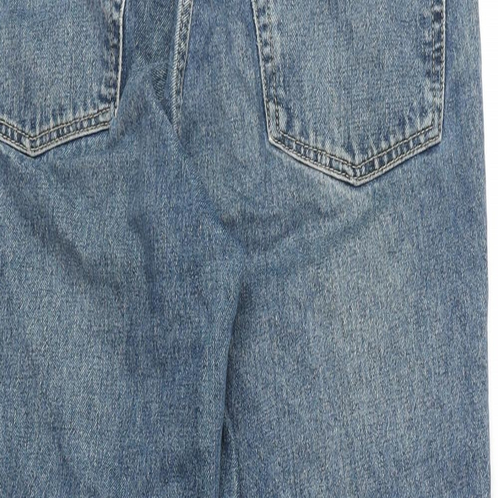 Topshop Womens Blue Cotton Mom Jeans Size 28 Regular Zip