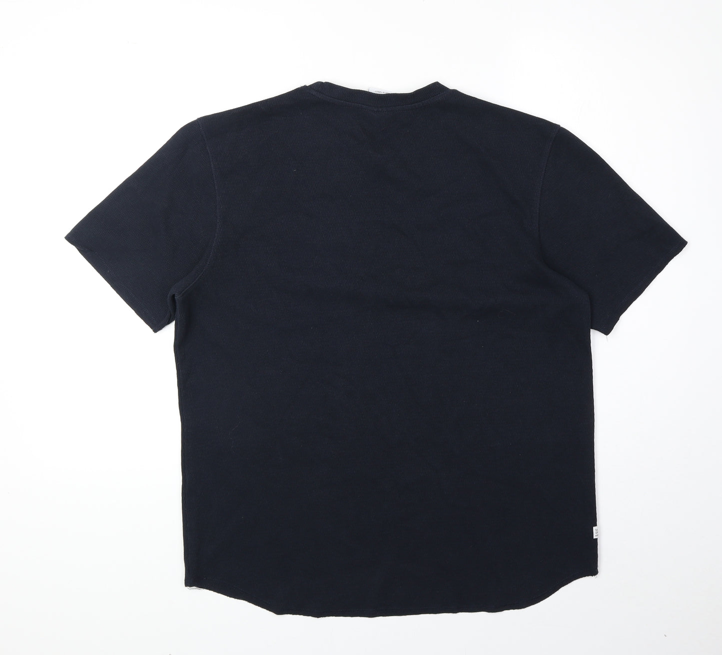Zara Womens Blue Polyester Basic T-Shirt Size L Round Neck