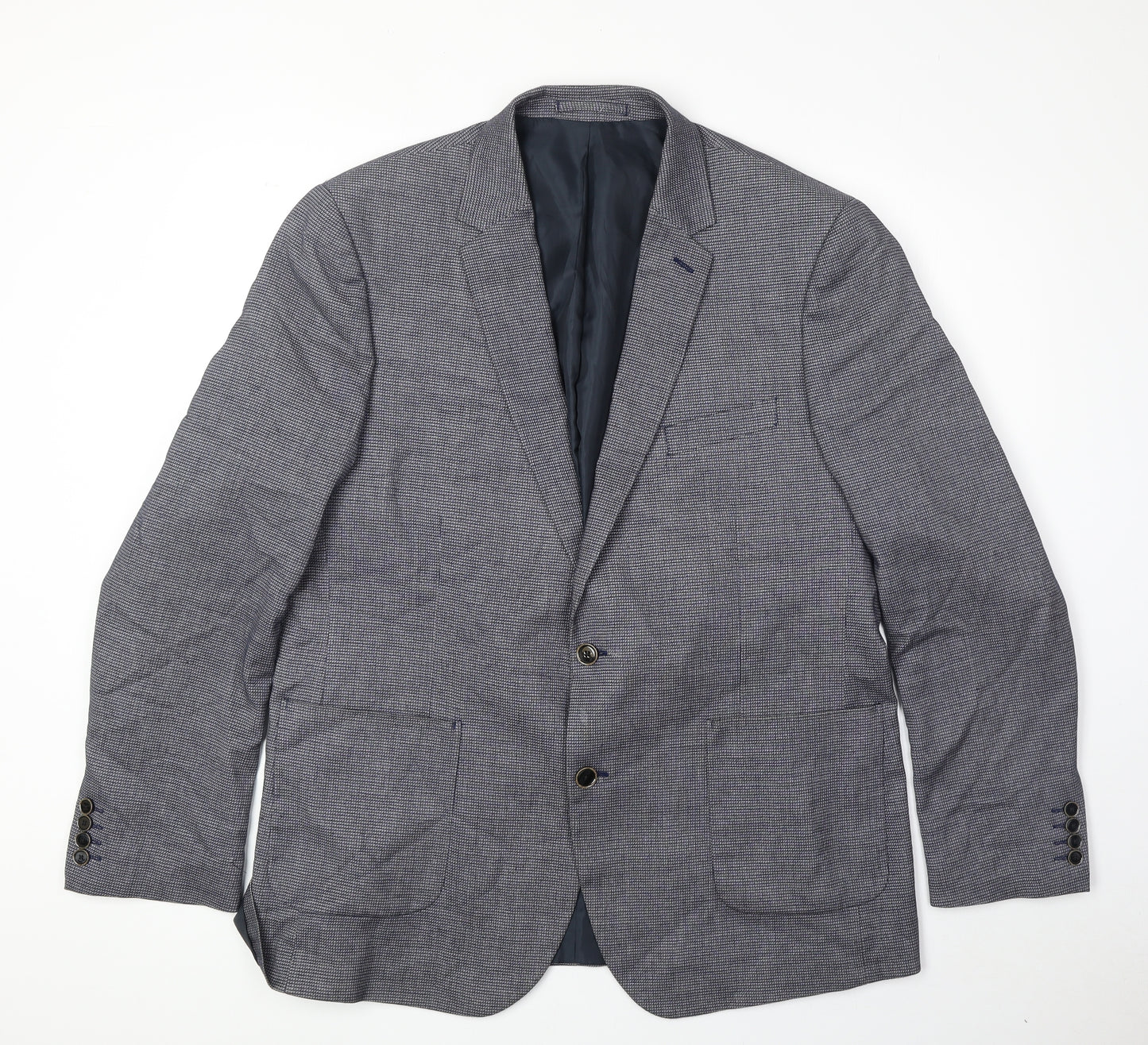 Marks and Spencer Mens Blue Cotton Jacket Suit Jacket Size 46 Regular