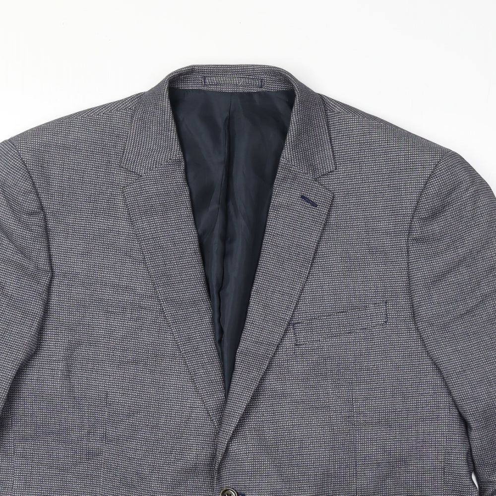 Marks and Spencer Mens Blue Cotton Jacket Suit Jacket Size 46 Regular