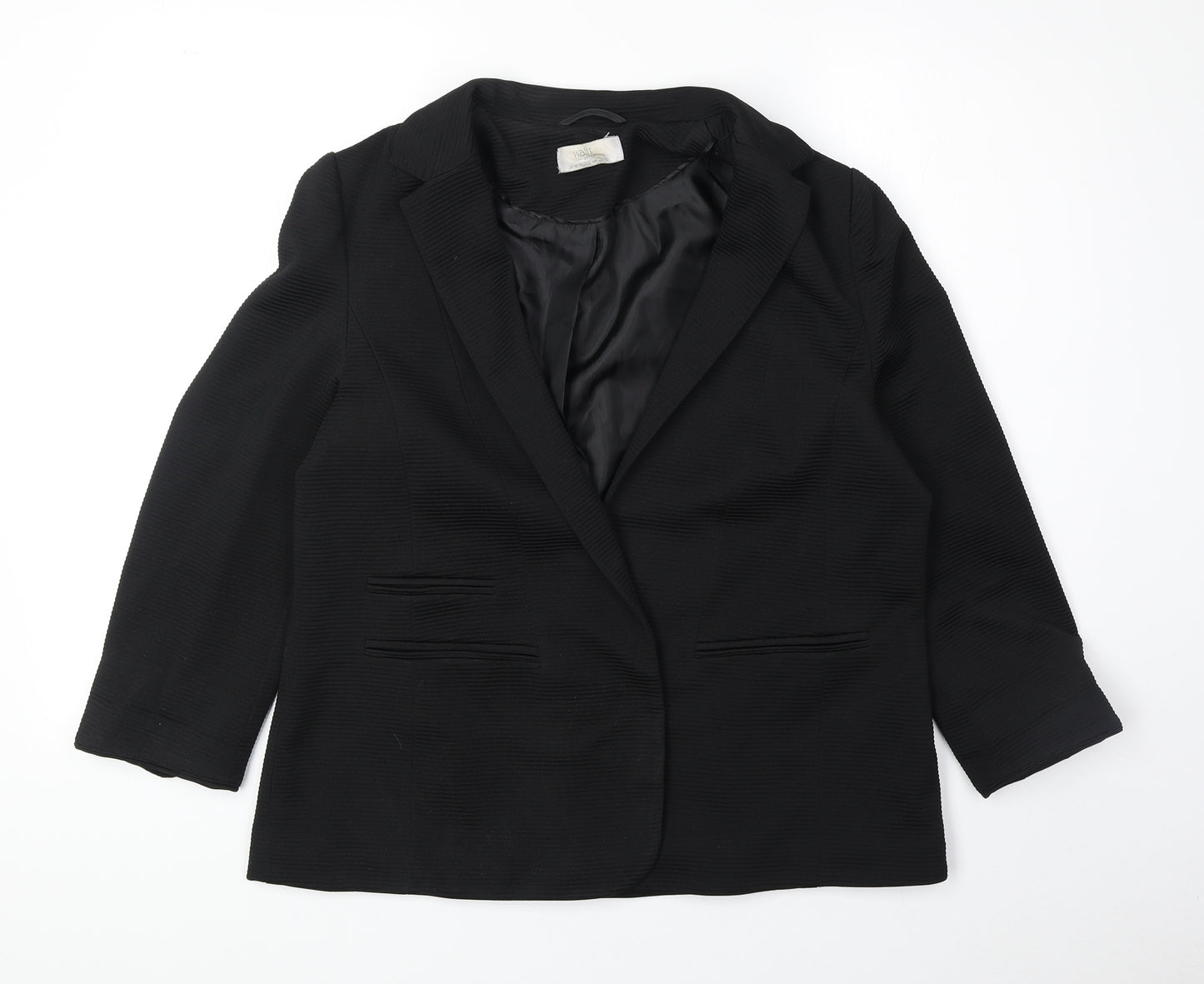 Wallis Womens Black Polyester Jacket Blazer Size 16